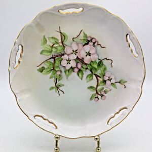 Vintage Hand Painted Dogwood Blossoms Plate Artist Signed D Newcomb 1983 OAK